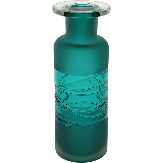 Garrafa Decorativa Duna Vidro Verde 30x11cm à Prova de Vazamentos