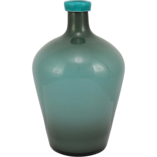 Garrafa Decorativa em Vidro Cyan 32x20x20cm à Prova de Vazamentos
