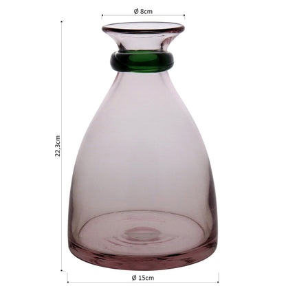 Garrafa Decorativa Blume Vidro Rosa 22x15cm à Prova de Vazamentos