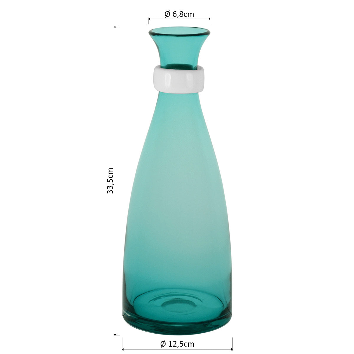 Garrafa Decorativa de Vidro Azul Blume 33x13cm - A prova de Vazamentos