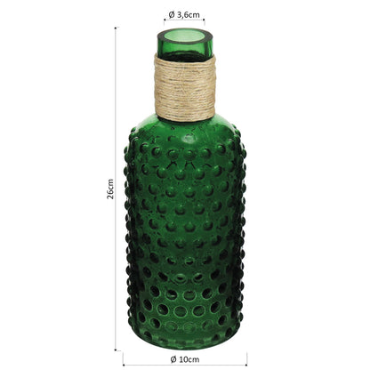 Garrafa Decorativa Verde Dijon em Vidro 26x10cm para Bebidas