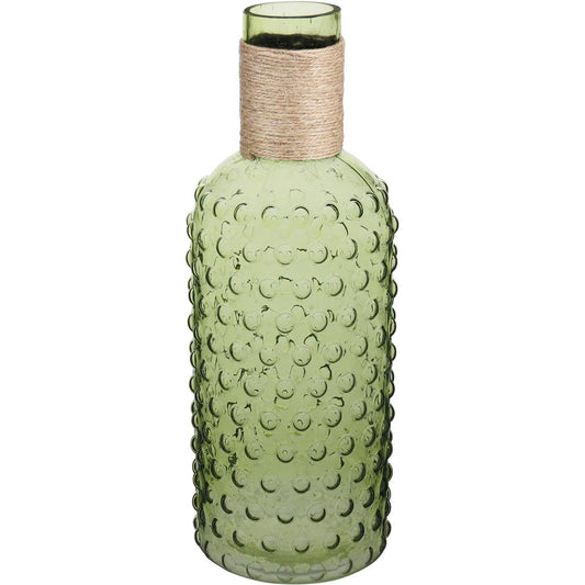 Garrafa Decorativa Dijon Vidro Verde 35x13cm à Prova de Vazamentos