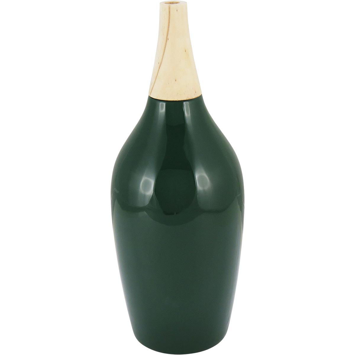 Garrafa Decorativa Cerâmica Verde Foglio 35x15x15cm à Prova de Vazamentos