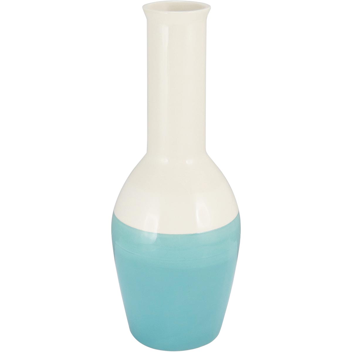 Garrafa Decorativa Cerâmica Azul Aquamare 41x16x16cm