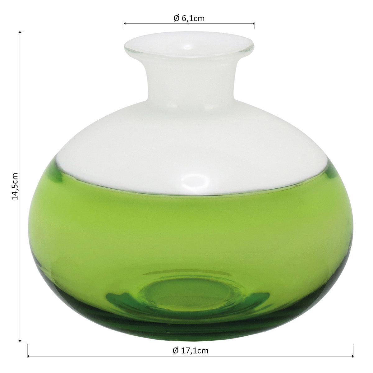 Garrafa Decorativa de Vidro Verde Thyara 15x17cm à Prova de Vazamentos