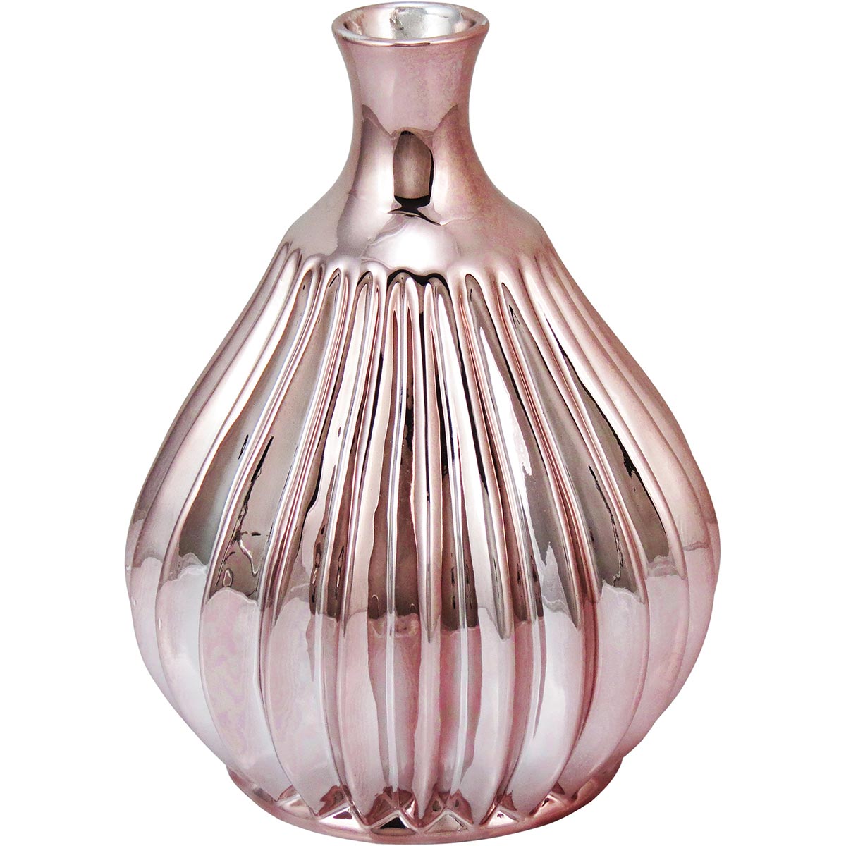 Vaso de Cerâmica Marselha Rosê 23x18cm - Decoração Elegante