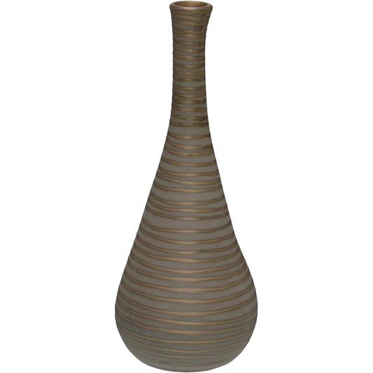 Garrafa Decorativa Cerâmica Bronze Andros 35x14x14cm
