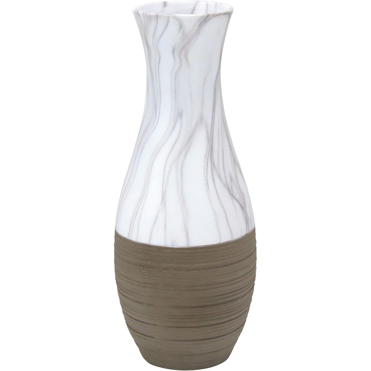 Vaso Cerâmico Cinza 36x14cm Minorca - Decoração Elegante para Ambientes