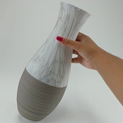 Vaso Cerâmico Cinza 36x14cm Minorca - Decoração Elegante para Ambientes