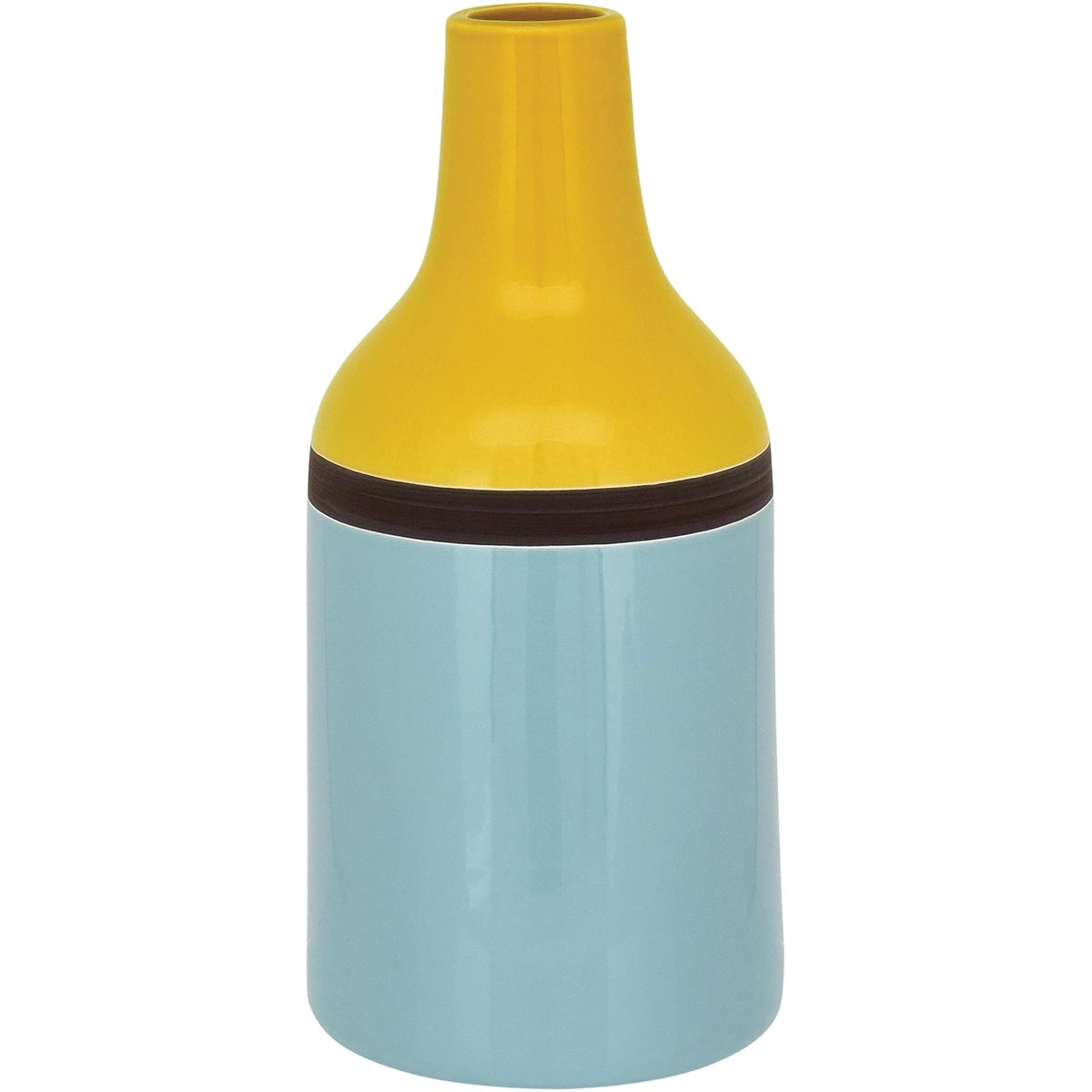 Garrafa Decorativa de Cerâmica Azul Johnny 31x15x15cm