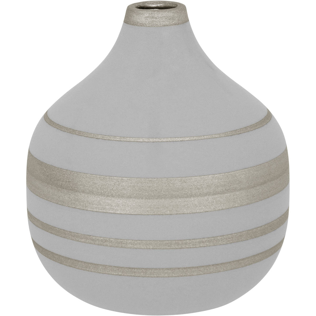 Vaso Decorativo Frith Cerâmica 18x16cm Cinza para Flores e Folhagens