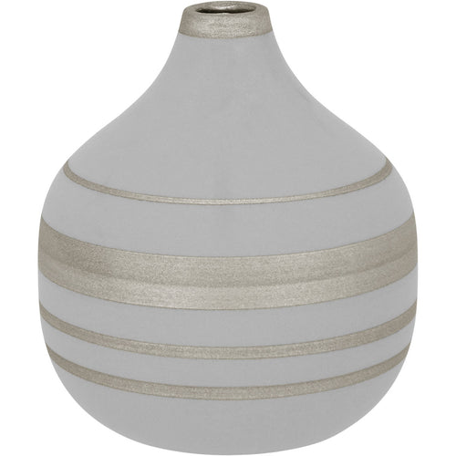 Vaso Decorativo Frith Cerâmica 18x16cm Cinza para Flores e Folhagens