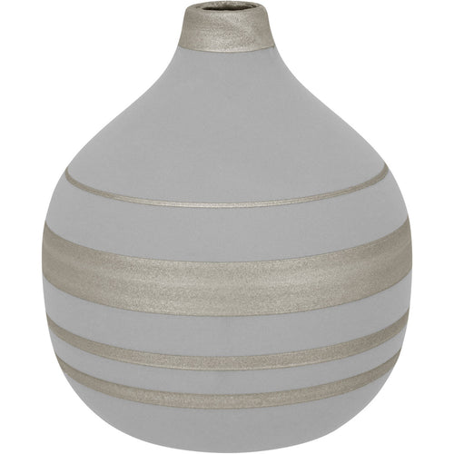 Vaso Tongass Cerâmica 22x19x19cm Cinza