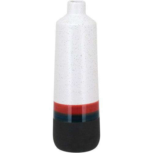 Garrafa Decorativa Cerâmica Branca Tilós 41x13cm para Mesa