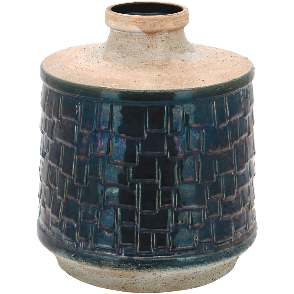 Vaso Cerâmica Azul Home&Co Merlion 36x35x35cm para Arranjos Florais