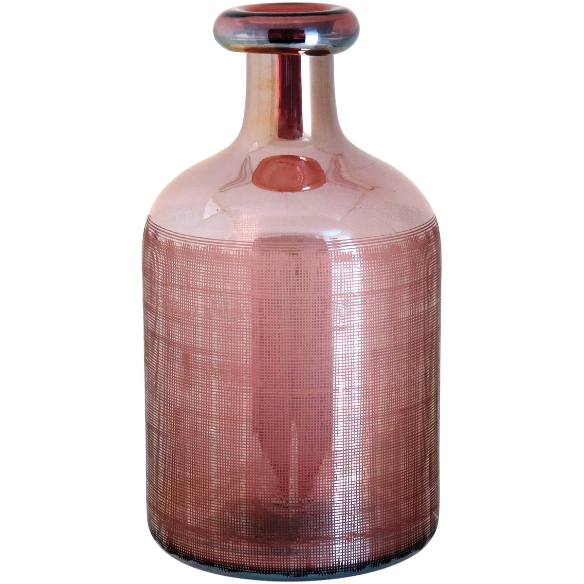 Garrafa Decorativa Benji Vidro Lustrado Rosa 32x18cm para Bebidas