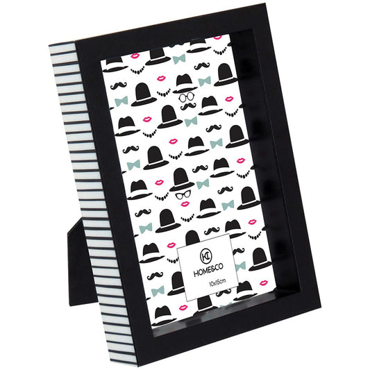 Porta-retratos 10x15 Home&Co Maddie Plástico Preto 17x12x3cm