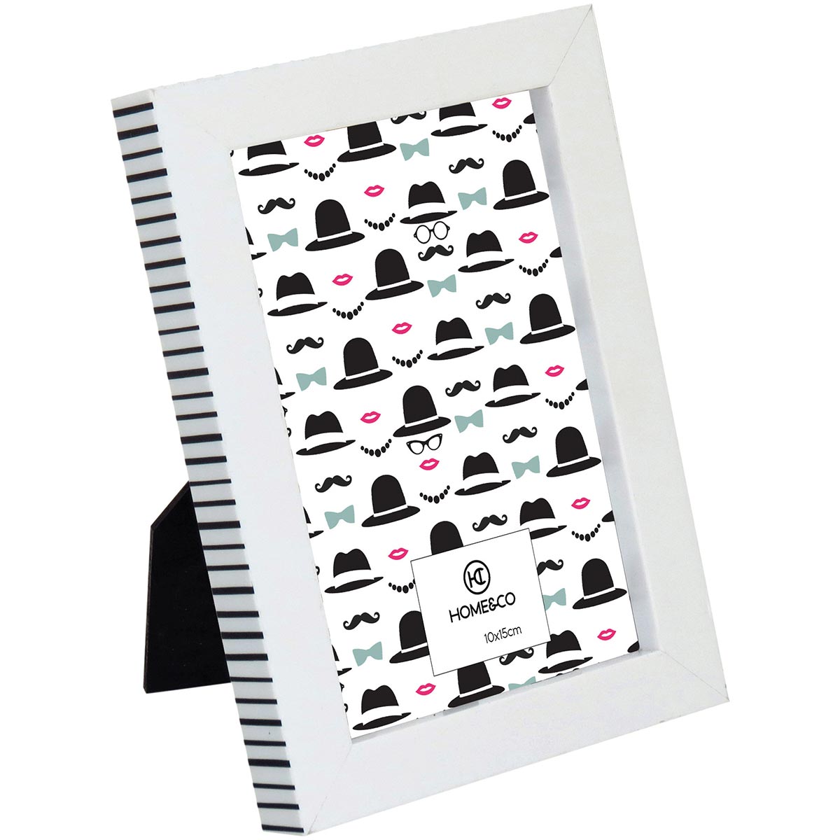 Porta-retratos 10x15cm Home&Co Maddie Plástico Branco 18x13x3cm