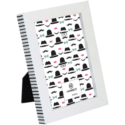 Porta-retratos 10x15cm Home&Co Maddie Plástico Branco 18x13x3cm