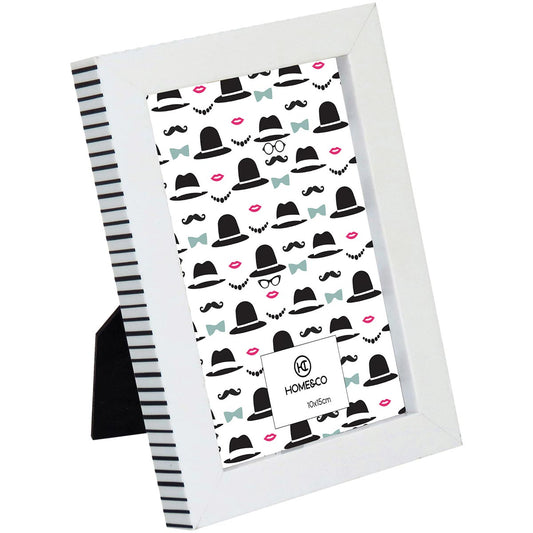 Porta-retratos 10x15cm Home&Co Maddie Plástico Branco 18x13x3cm