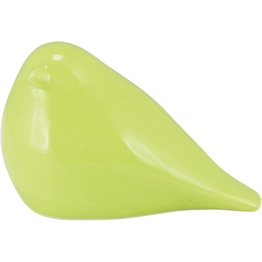 Adorno Cerâmica Verde Pássaro Picci 13cm - Decoração Elegante