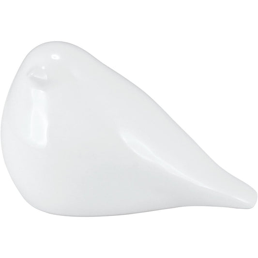 Adorno em Cerâmica Branco Pássaro Picci 9x14 cm Decorativo