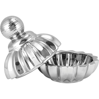 Potiche Cerâmica Prata Argel 20x18cm - Armazenamento e Decoração