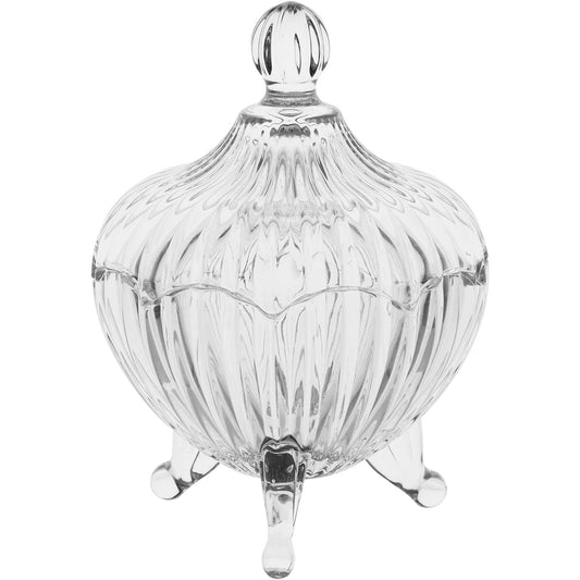 Potiche de Vidro Transparente 16x12cm para Decoração e Armazenamento