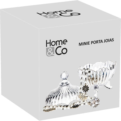 Potiche de Vidro Transparente 16x12cm para Decoração e Armazenamento