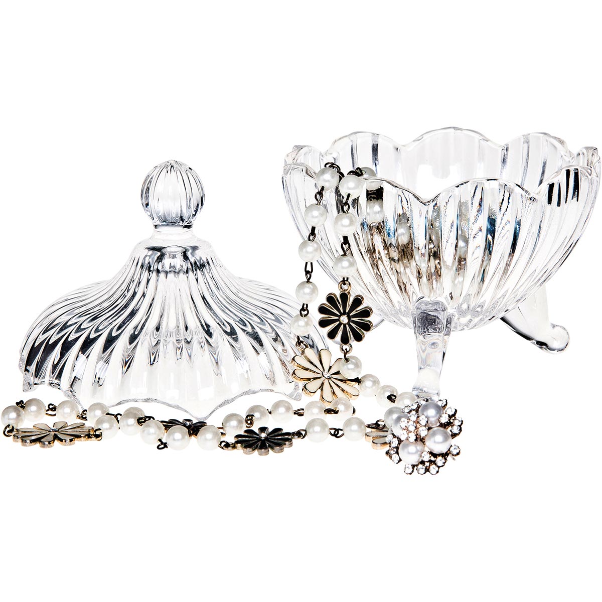 Potiche de Vidro Transparente 16x12cm para Decoração e Armazenamento