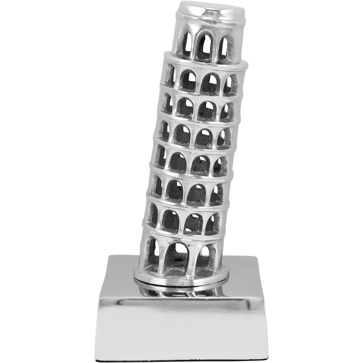 Adorno Decorativo Torre de Pisa Alumínio 20cm Prata Home&Co