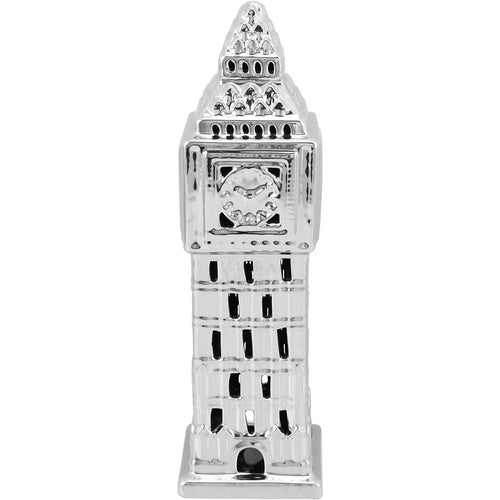 Adorno Cerâmico Big Ben Prata 36cm - Tourism Decorativo