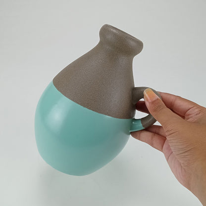 Vaso Decorativo Cerâmica Odin 20x14x16cm Azul Sofisticado