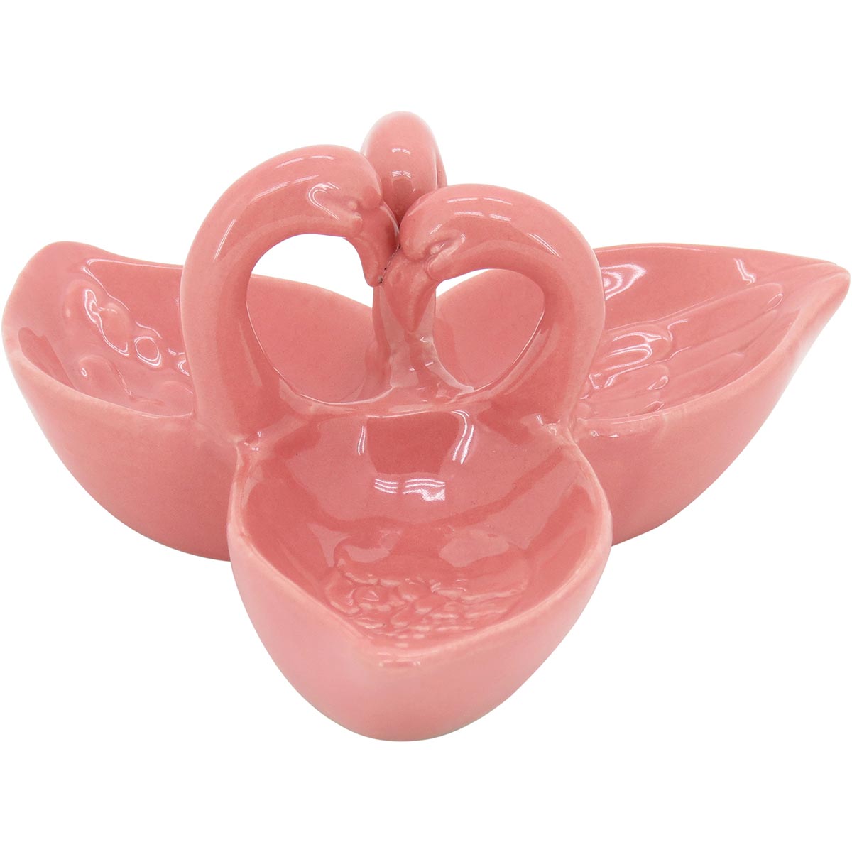 Adorno Flamingo Cerâmica Rosa 16cm Flamant Decorativo