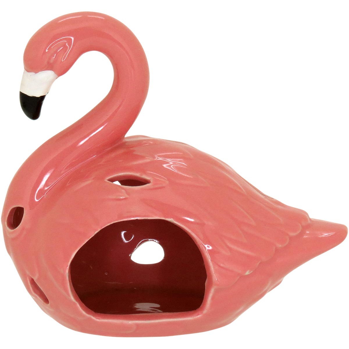 Adorno Flamingo Cerâmica Rosa 14cm - Decoração Elegante e Sofisticada
