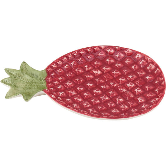 Adorno Plume Abacaxi Cerâmica Rosa 26cm - Decoração Elegante