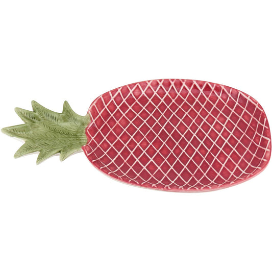 Adorno Cerâmica Abacaxi Rosa Plume 32cm - Decoração Elegante