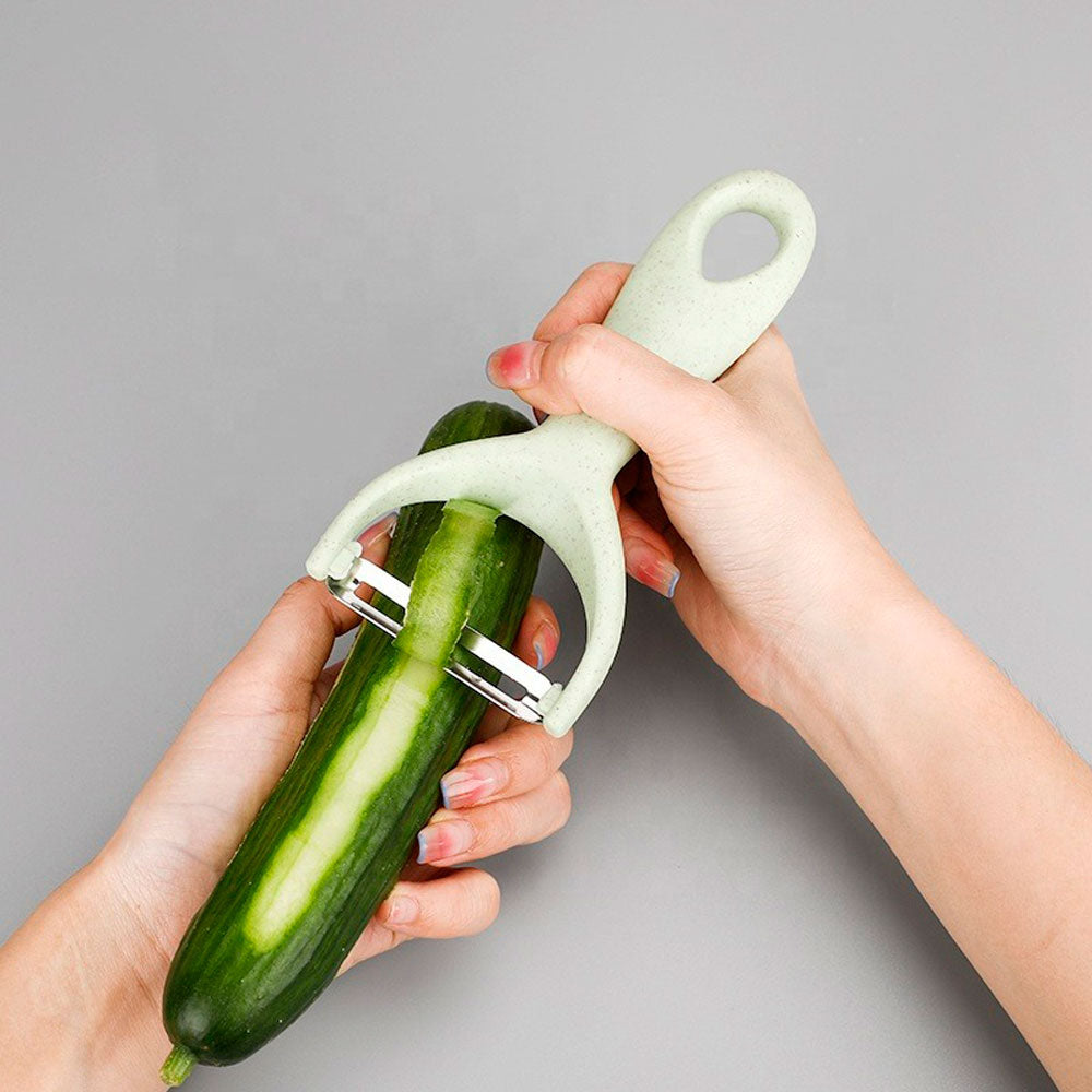 Kit de Facas e Descascador 3 Peças Aço Inox Azul Mai Home