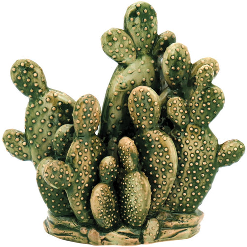 Adorno Cactus Cerâmica Verde Áridus 27cm para Decoração