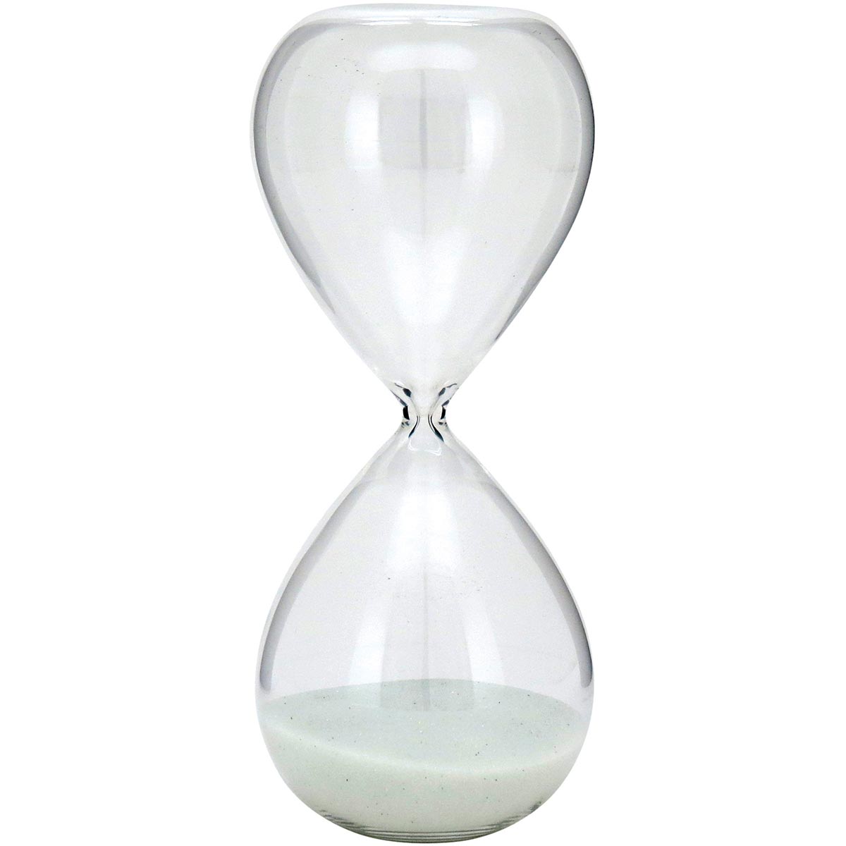 Ampulheta de Areia Branca Vidro Transparente 20x8cm Decorativa