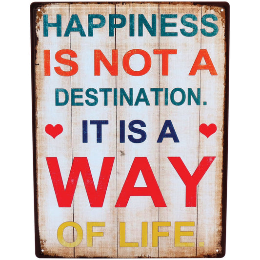 Placa Decorativa Retro Metal 40x30cm Colorida para Decoração de Interiores