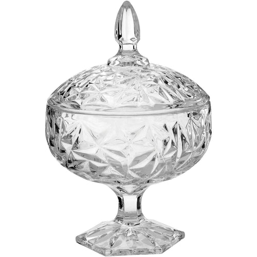 Potiche Ally em Vidro Transparente 24x16cm - Armazenamento Elegante