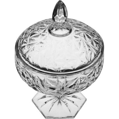 Potiche Ally em Vidro Transparente 24x16cm - Armazenamento Elegante
