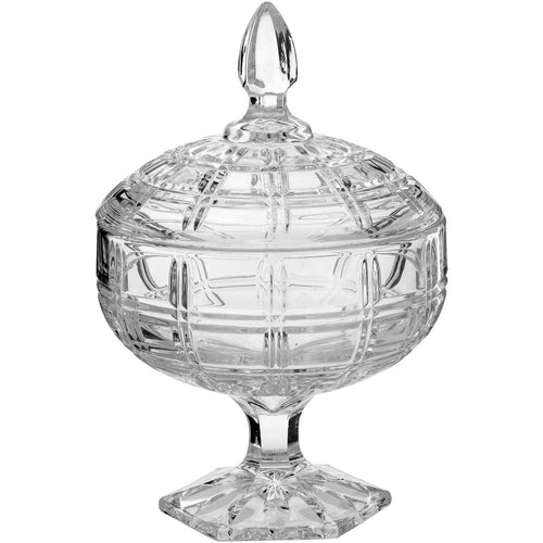 Potiche de Vidro Transparente Lanna 23x16cm para Decoração e Armazenamento