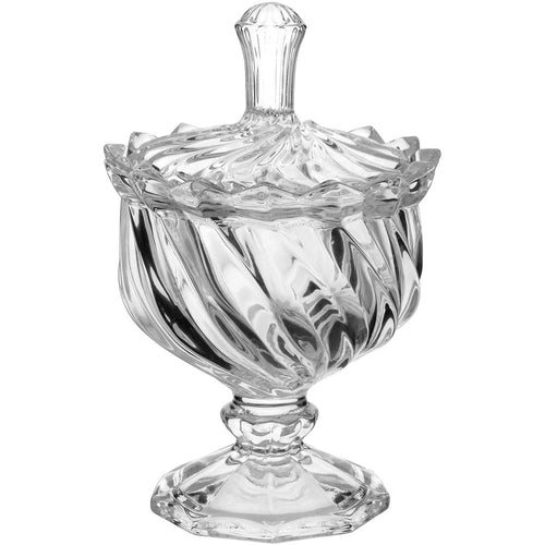 Potiche em Vidro Transparente Misten 14x9cm para Decoração e Armazenamento