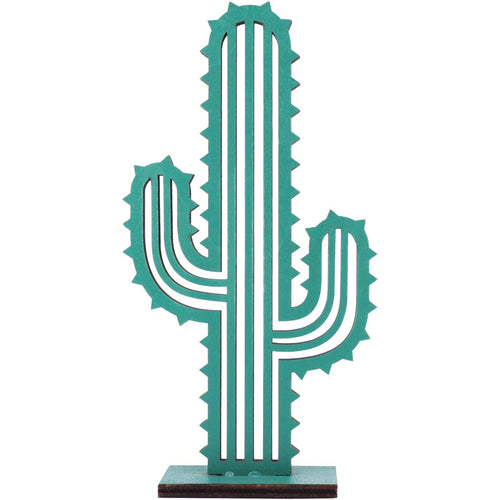Adorno Cacto Verde em MDF 22cm - Decoração Moderna para Ambientes