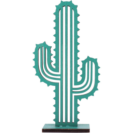 Adorno Cacto Verde em MDF 22cm - Decoração Moderna para Ambientes