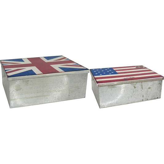 Caixa Organizadora Metal Nation 2 Peças Tamanho G e P Colorida