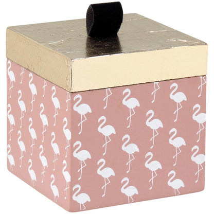 Caixa Organizadora de Madeira Rosa 10x10cm Penélope