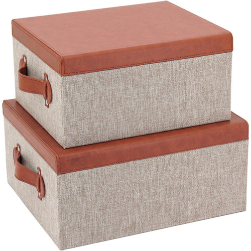 Caixa Organizadora Sintética Marrom Home&Co Lolyte - Alta Capacidade